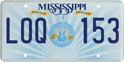 MS license plate LOQ153