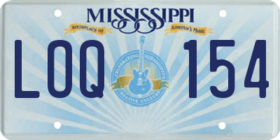 MS license plate LOQ154