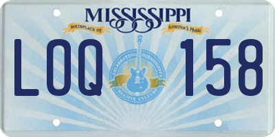 MS license plate LOQ158