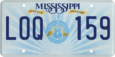MS license plate LOQ159