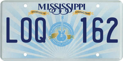 MS license plate LOQ162