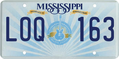 MS license plate LOQ163