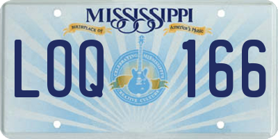 MS license plate LOQ166