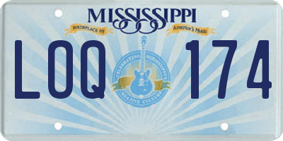 MS license plate LOQ174