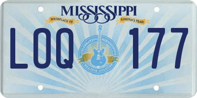 MS license plate LOQ177