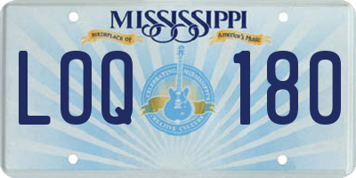 MS license plate LOQ180