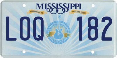 MS license plate LOQ182