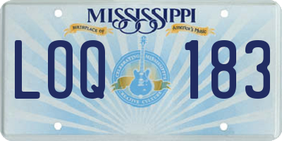 MS license plate LOQ183