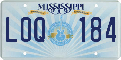 MS license plate LOQ184