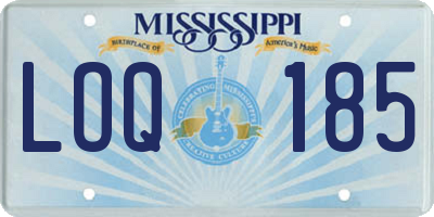 MS license plate LOQ185