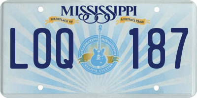 MS license plate LOQ187