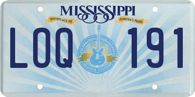 MS license plate LOQ191