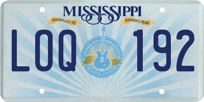 MS license plate LOQ192