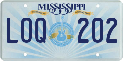 MS license plate LOQ202