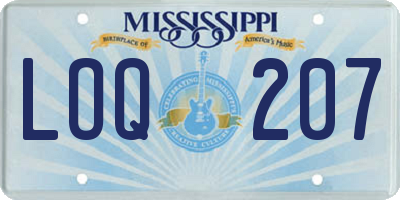 MS license plate LOQ207