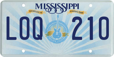 MS license plate LOQ210