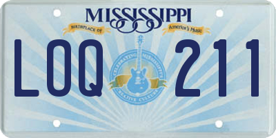 MS license plate LOQ211