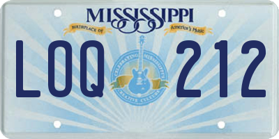 MS license plate LOQ212