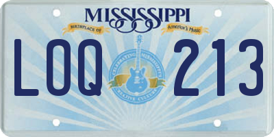 MS license plate LOQ213