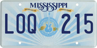 MS license plate LOQ215