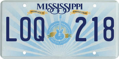 MS license plate LOQ218