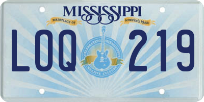 MS license plate LOQ219