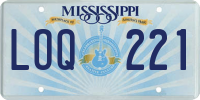 MS license plate LOQ221