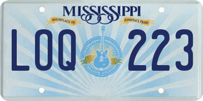 MS license plate LOQ223