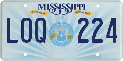 MS license plate LOQ224