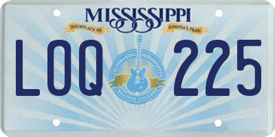 MS license plate LOQ225