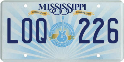 MS license plate LOQ226