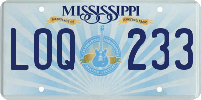 MS license plate LOQ233