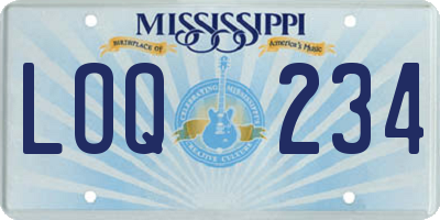 MS license plate LOQ234