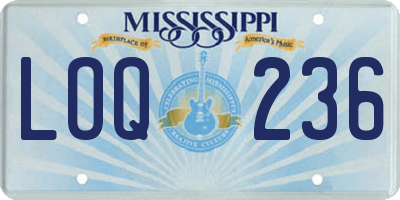 MS license plate LOQ236