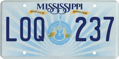 MS license plate LOQ237