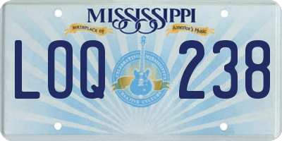 MS license plate LOQ238