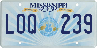 MS license plate LOQ239