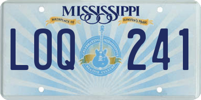 MS license plate LOQ241