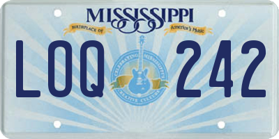 MS license plate LOQ242