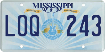 MS license plate LOQ243
