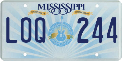 MS license plate LOQ244