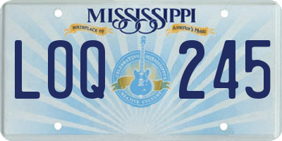 MS license plate LOQ245