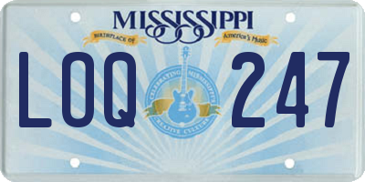 MS license plate LOQ247