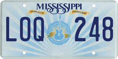 MS license plate LOQ248