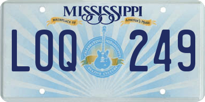 MS license plate LOQ249