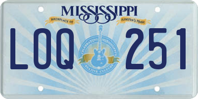 MS license plate LOQ251