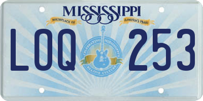 MS license plate LOQ253