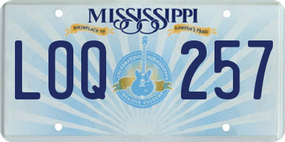 MS license plate LOQ257