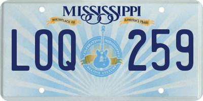 MS license plate LOQ259