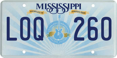 MS license plate LOQ260